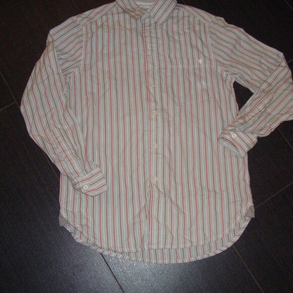 Wrangler Mens Long Sleeve Button Down Striped Shirt 100% Cotton sz S - Picture 1 of 4